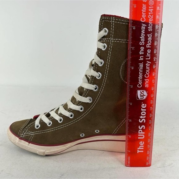 Converse Women's CT Hi-Ness XHI Brown Red Boots US 7 Wedge Lace-Up Sneakers - Picture 9 of 15